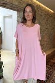 Made in Italy Perfect Pocketed T Shirt Dress Candy 
